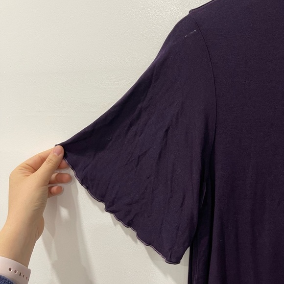 Anthropologie Michael Stars Mock Neck Top OS Plum Prune New - Picture 7 of 8